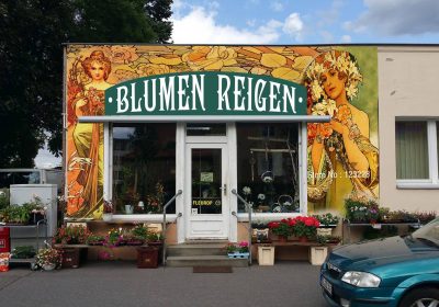 Fleurop Graffiti Fassade Entwurf